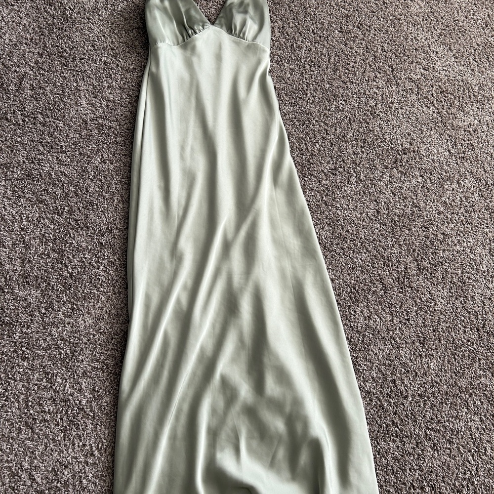 Billy J Elegant Sage Green Maxi Dress